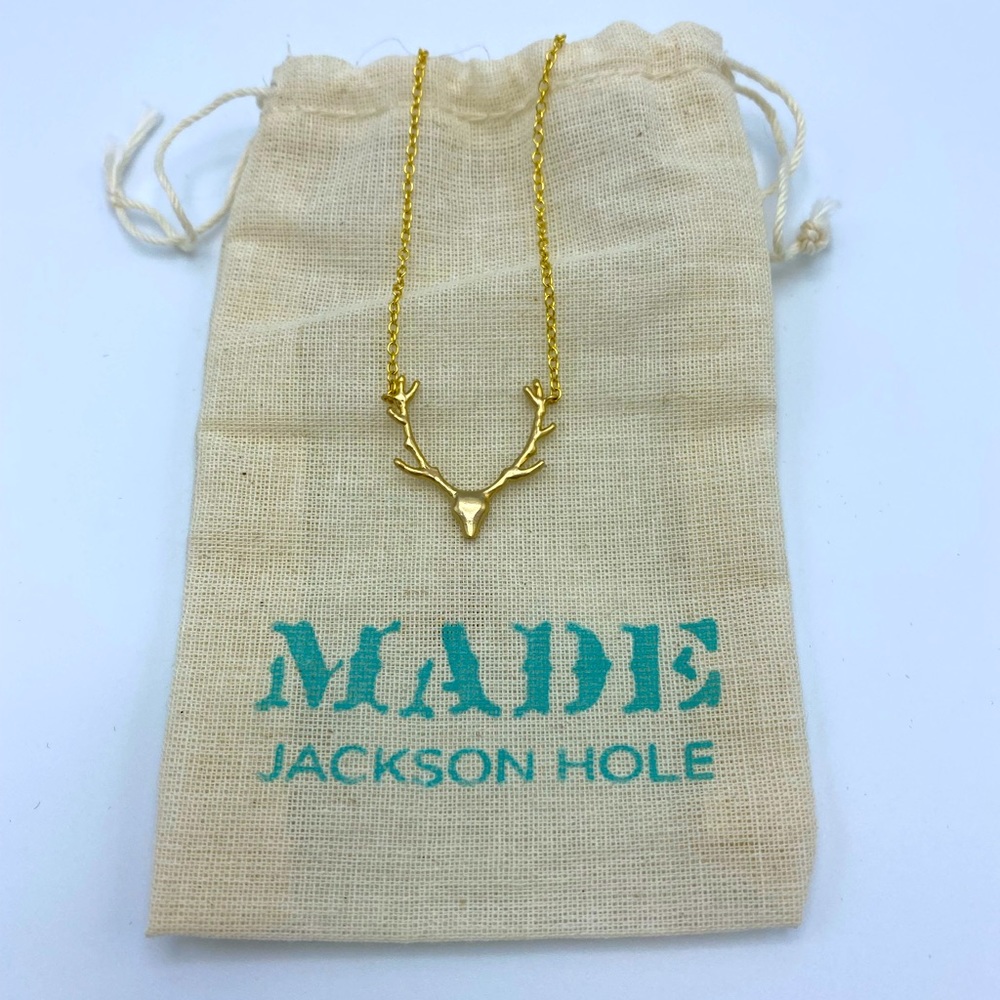 Gold deer necklace pendant